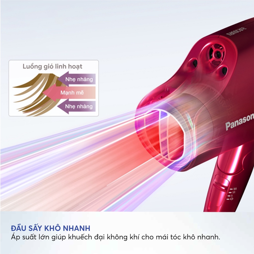 Máy sấy tóc Nanoe dưỡng ẩm, chăm sóc tóc Panasonic EH-NA98RP645 - Sấy nóng lạnh luân phiên tự động