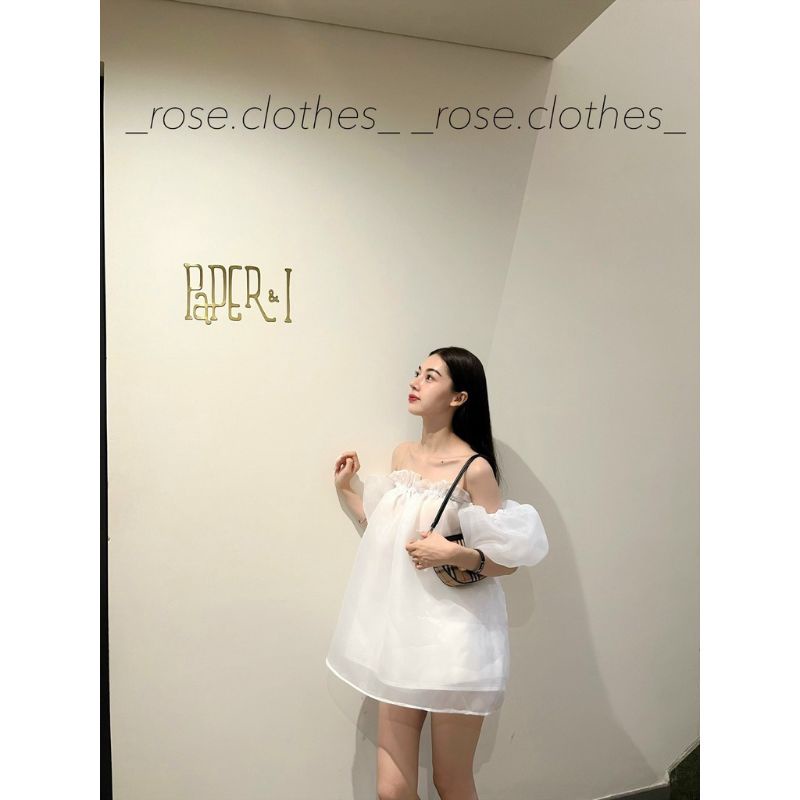 🌸🌸Áo trễ vai tơ tay bồng tiểu thư💯💯