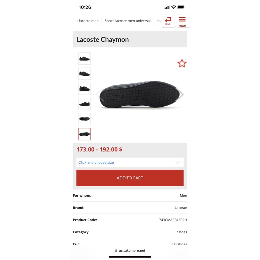 Giầy Lacoste chaymond Black!