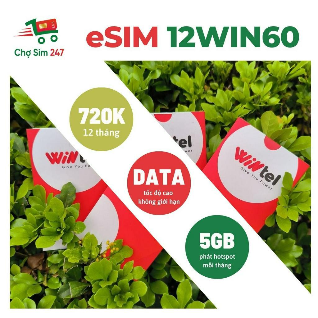 eSIM Mobicast Wintel Reddi 12WIN60 - Data tốc độ cao không giới hạn (Gói cước 12 tháng)