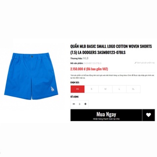 Quần Short M.L.B Basic Small Logo Cotton Woven Shorts