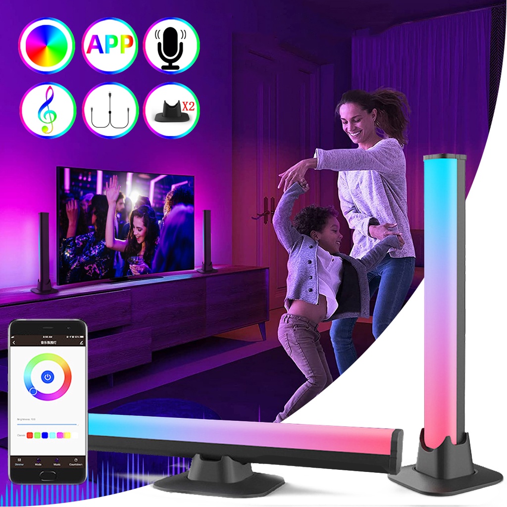 Thanh đèn Thông Minh LED RGB Lưu Lượng, Ánh Sáng Bầu Không Khí Chơi Game Với 19 Chế độ Cảnh Và âm Nhạc, Ứng Dụng Bluetooth Trên Máy Tính để Bàn Điều Khiển Từ Xa Đèn Nền TV, Chiếu Sáng Cho Chơi Game, Giải Trí, PC, Trang Trí Phòng