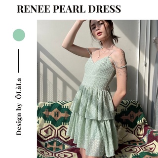 OLALASTUDIO đầm dây xanh mint cúp ngực 2 tầng Renee