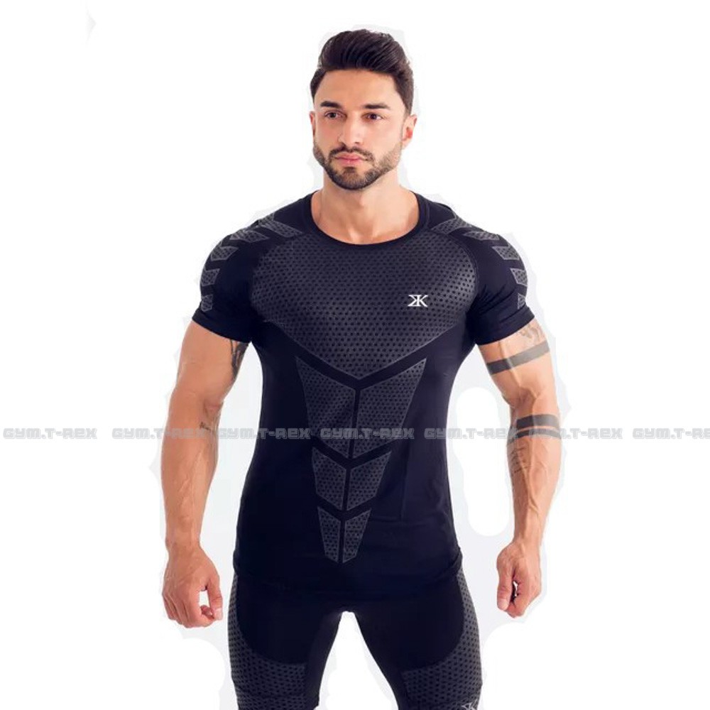 Áo tập gym nam thun co dãn 4 chiều CK SP075, Áo gym nam ôm body [Gym T-Rex]