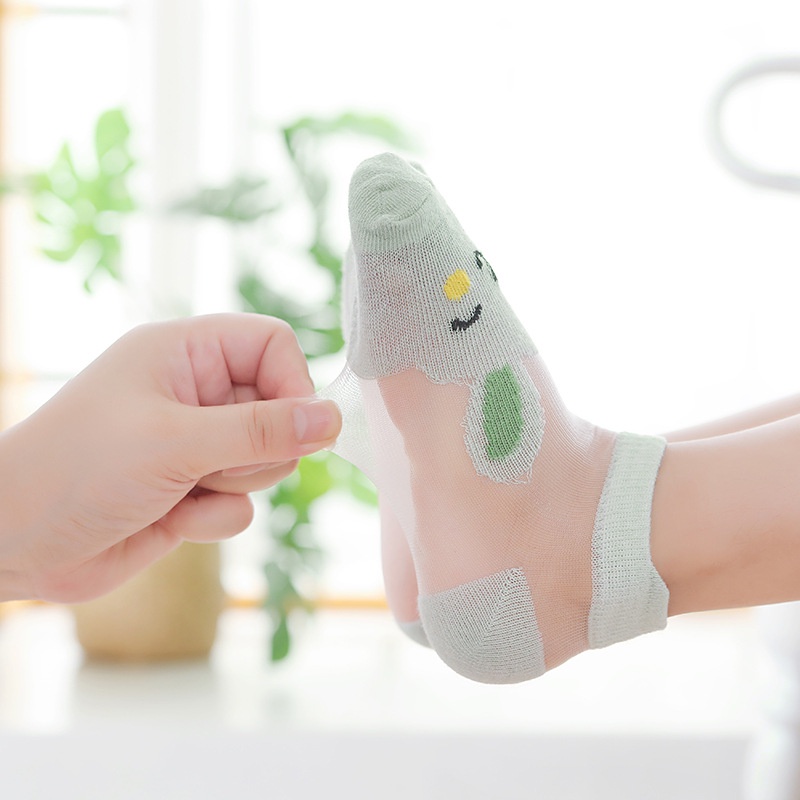 tất trẻ em，tất trẻ em mỏng，Bộ 5 Đôi Vớ Cotton Mỏng Họa Tiết Hoạt Hình Cho Bé Từ 0 Đến 7 Tuổi