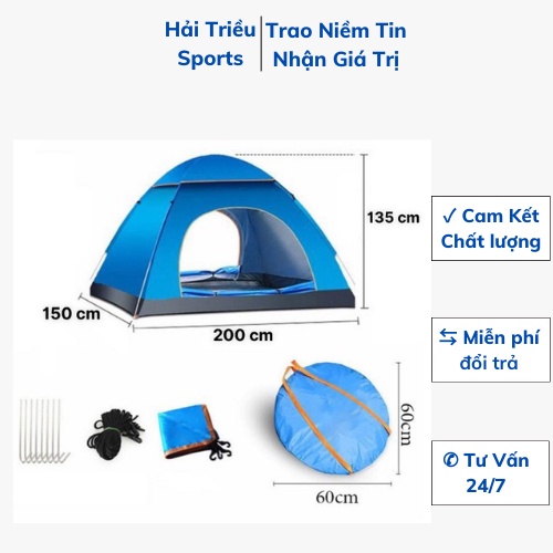Lều cắm trại 2 cửa tự bung, Lều cho bé đi dã ngoại đi picnic Hải Triều Sports