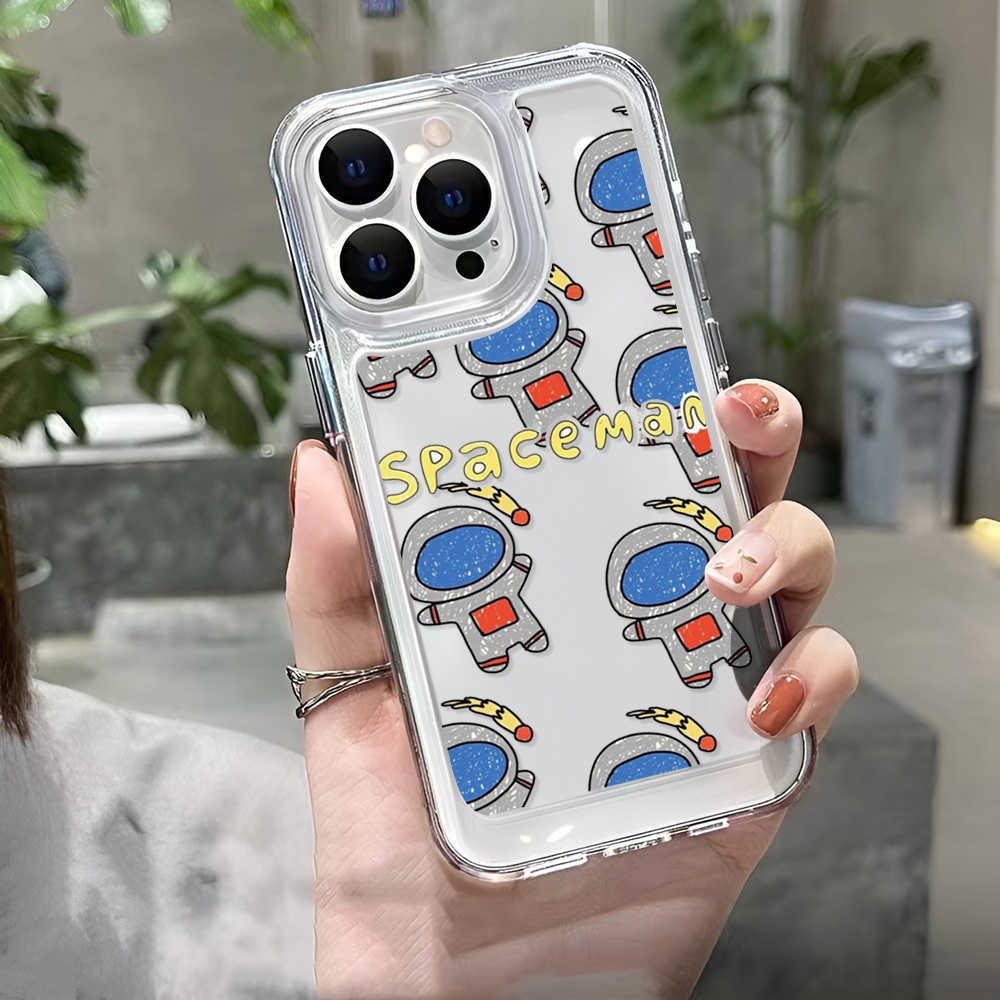 Ốp Điện Thoại Trong Suốt Hình Phi Hành Gia Cho iphone 14ProMax 14Plus 13 11 12 7Plus X XR XS Max