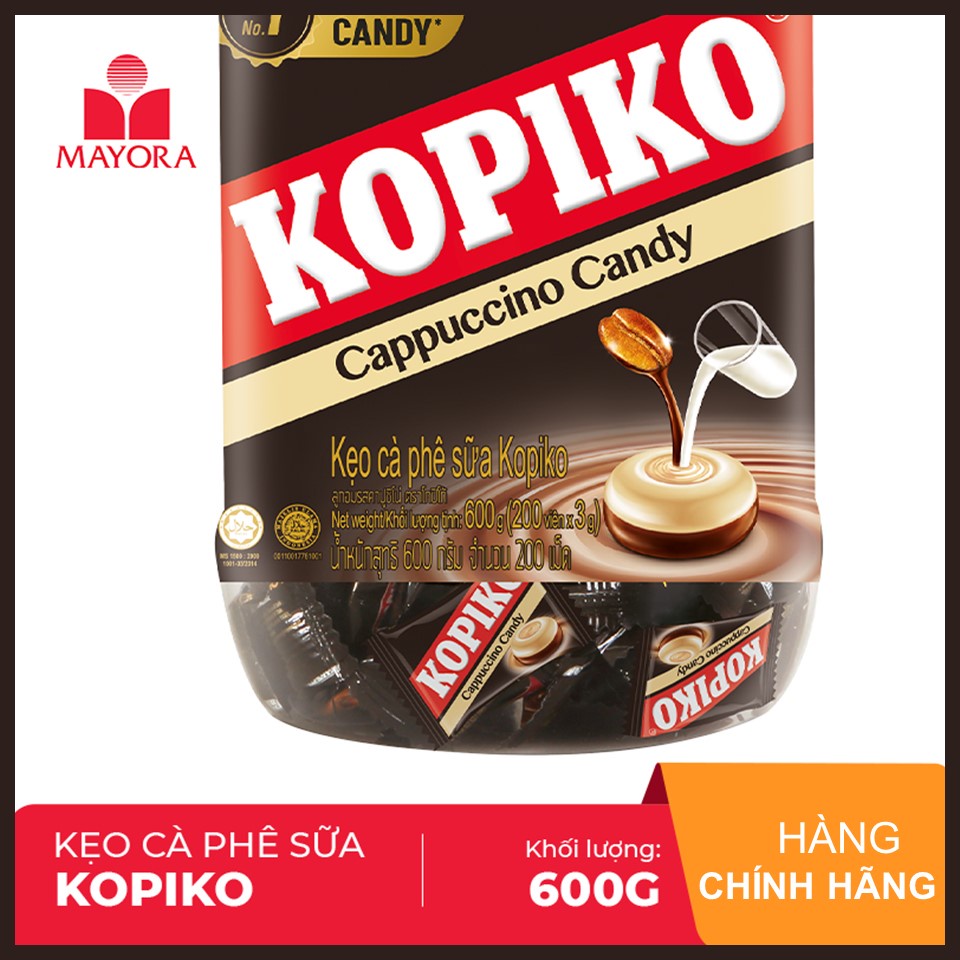 Combo 2 hủ Kẹo cà phê Kopiko Cappuccino Hủ 600gX2