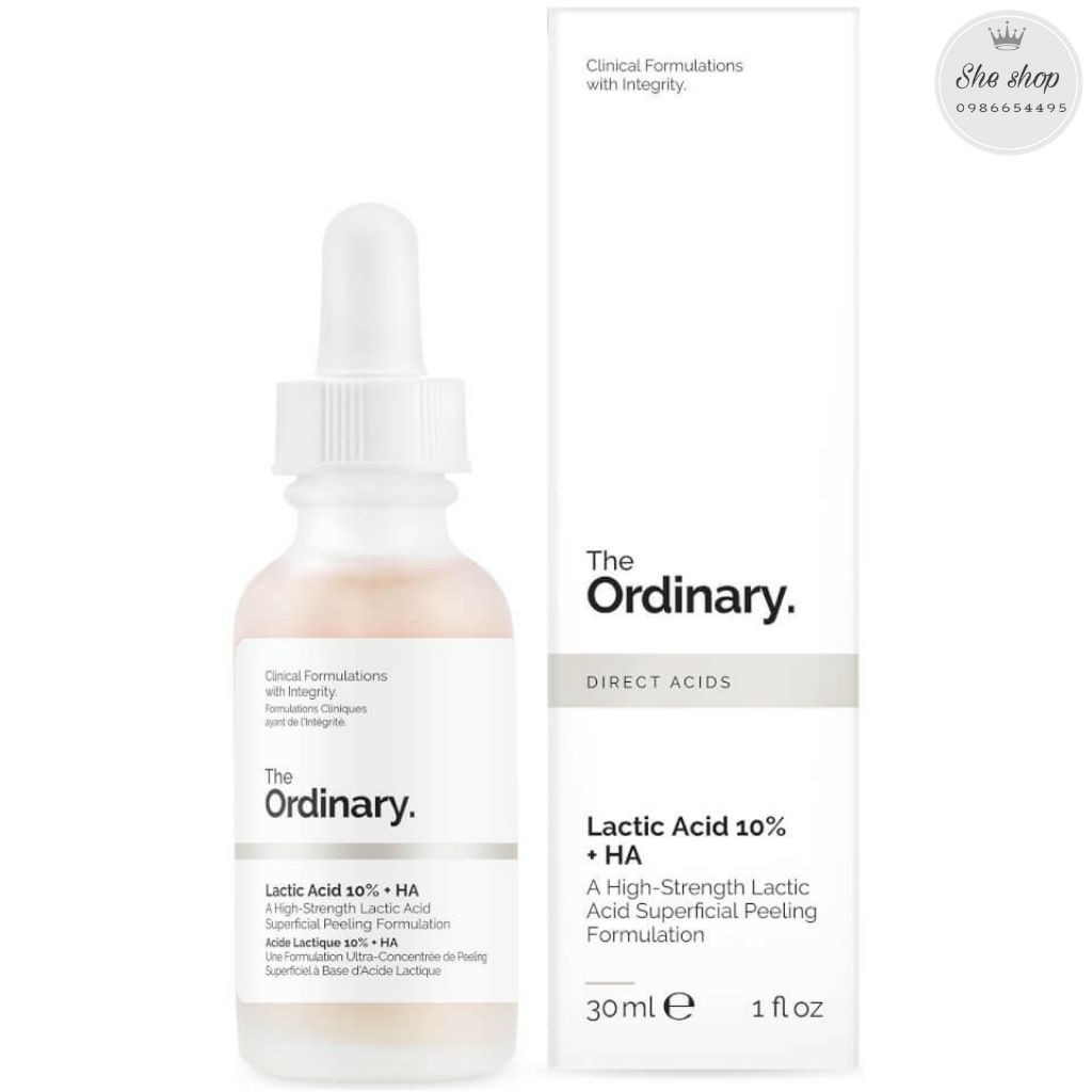 Serum The Ordinary Lactic Acid 10% + HA - Tinh chất chống lão hóa lọ 30ml|CHÍNH HÃNG|