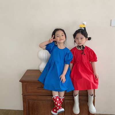 Đầm công chúa ngắn tay hở lưng cho bé gái dễ thương xinh xắn