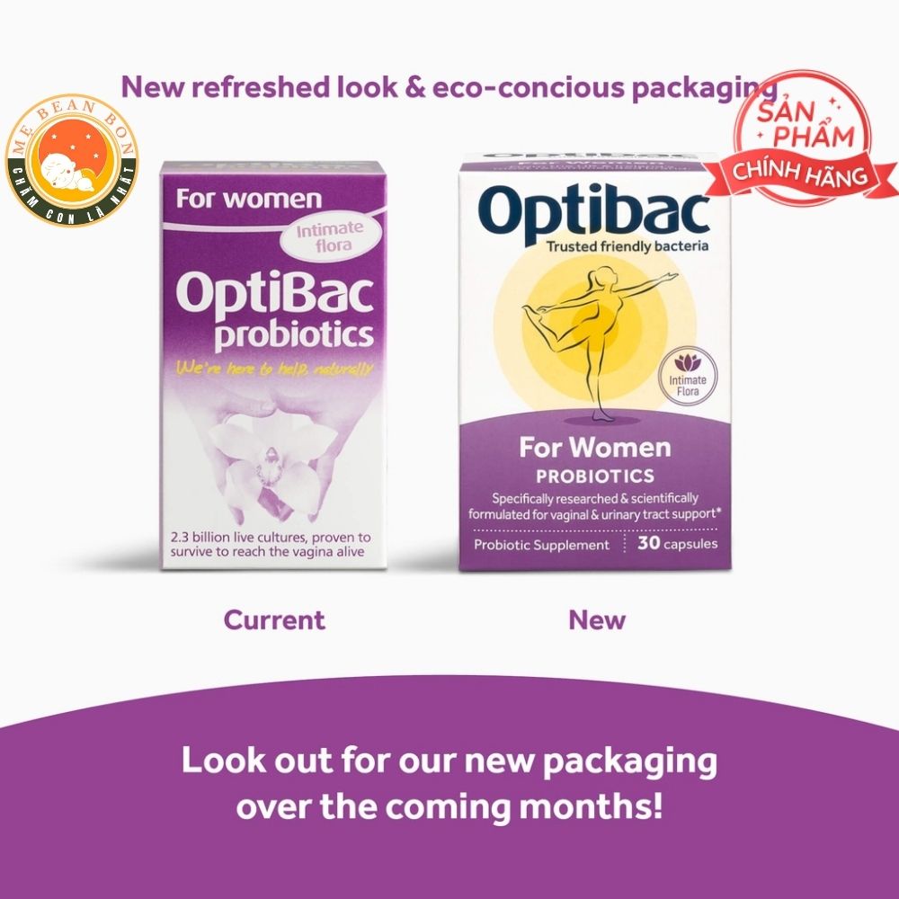 Men vi sinh Optibac tím Probiotics For Women Anh quốc (30v + 90v) cho phụ nữ phòng ngừa và làm dịu viêm nhiễm vùng kín