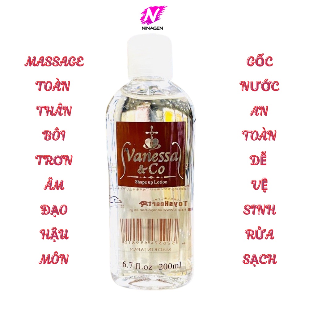 Gel bôi trơn nhật bản Vanessa & Co gốc nước an toàn dễ vệ sinh chai  200ml