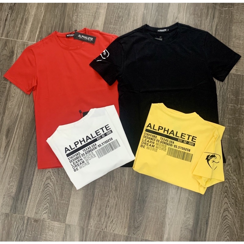 [Ảnh thật]  [Rẻ vô địch] Áo phông gym ALPHALETE chữ sau lưng co dãn không bao xù cho kiểm tra hàng trước khi thanh toán