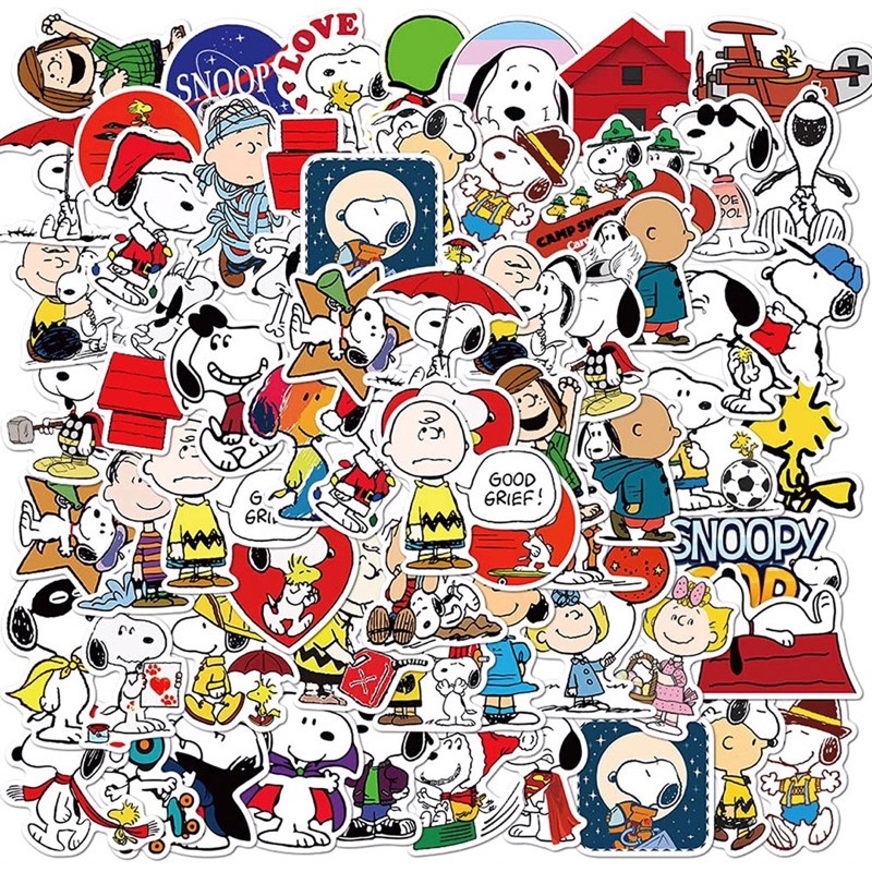 combo 30-60 sticker snoppy decal bóc dán/ hình dán snoppy