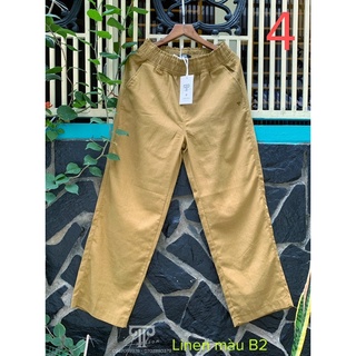 Quần Linen suông màu trơn