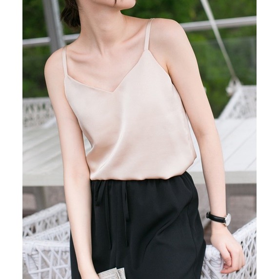 Áo 2 dây cổ tim nhiều màu , Áo dây sợi bún cổ tim đũi lụa Thiết Kế AHD03 One Store | BigBuy360 - bigbuy360.vn