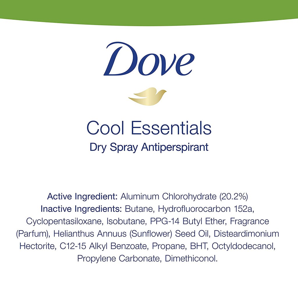 Xịt khử mùi nữ Dove Advanced Care Dry Spray Antiperspirant Deodorant Cool Essentials 107g (Mỹ)