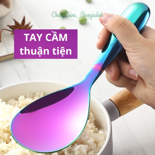 Muỗng thìa ĐƠM CƠM thép 304 nhiều màu sắc