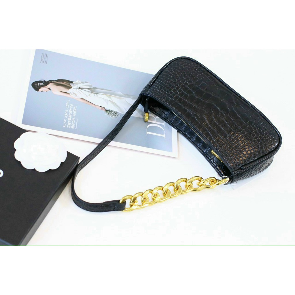 [Mã FAMAYWA2 giảm 10K đơn 50K] Túi Đeo Chéo Nữ Kẹp Nách Dây Xích Kim Loại - Da Vân Rắn Hottrend 2021 (kèm dây đeo vai) | BigBuy360 - bigbuy360.vn