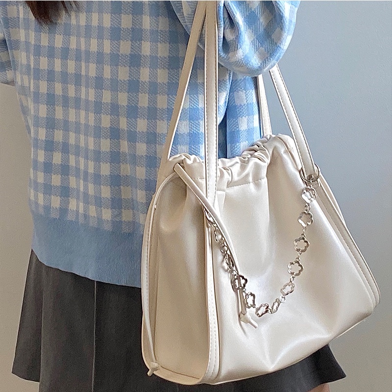 Túi tote Dây Rút Đeo Vai Sức Chứa Lớn Siêu Mềm Cho Nữ