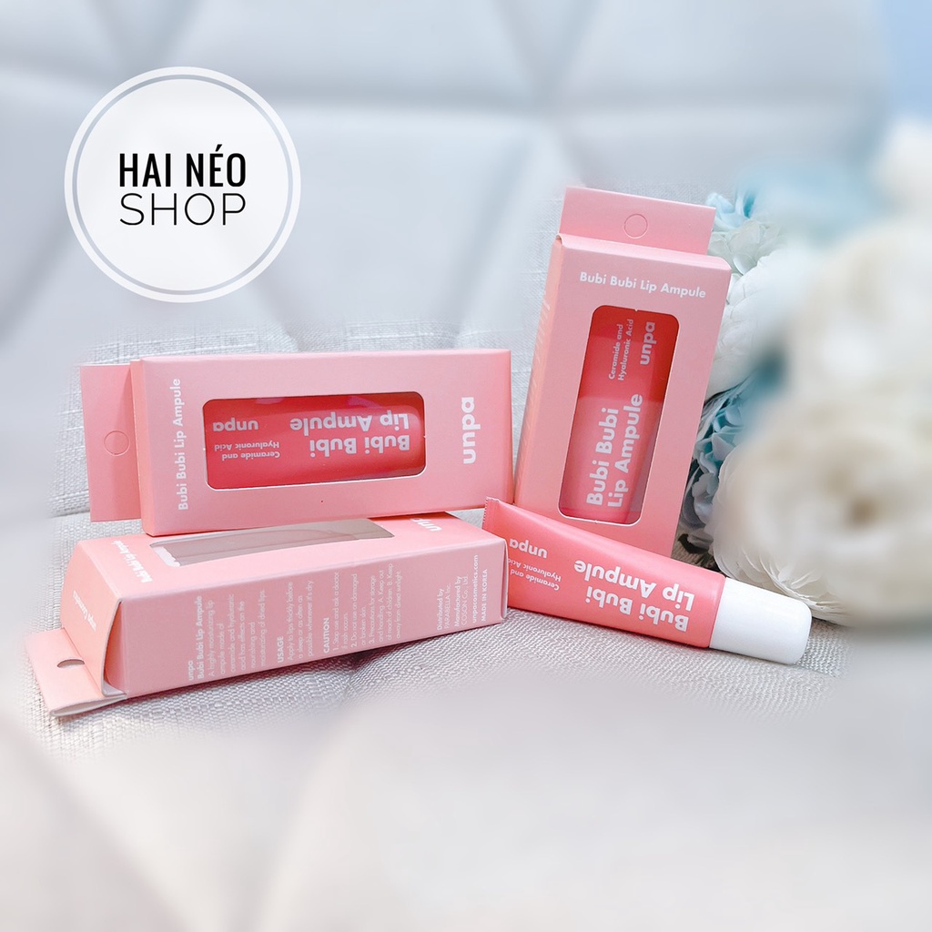 Tinh Chất Cô Đặc Dưỡng Ẩm Chứa 3 loại HA Cho Môi Căng Mọng Hồng Hào Unpa Bubi Bubi Lip Ampule 10g