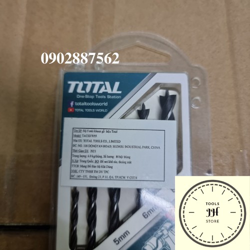 Bộ mũi khoan gỗ 5 chi tiết Total TACSD7055