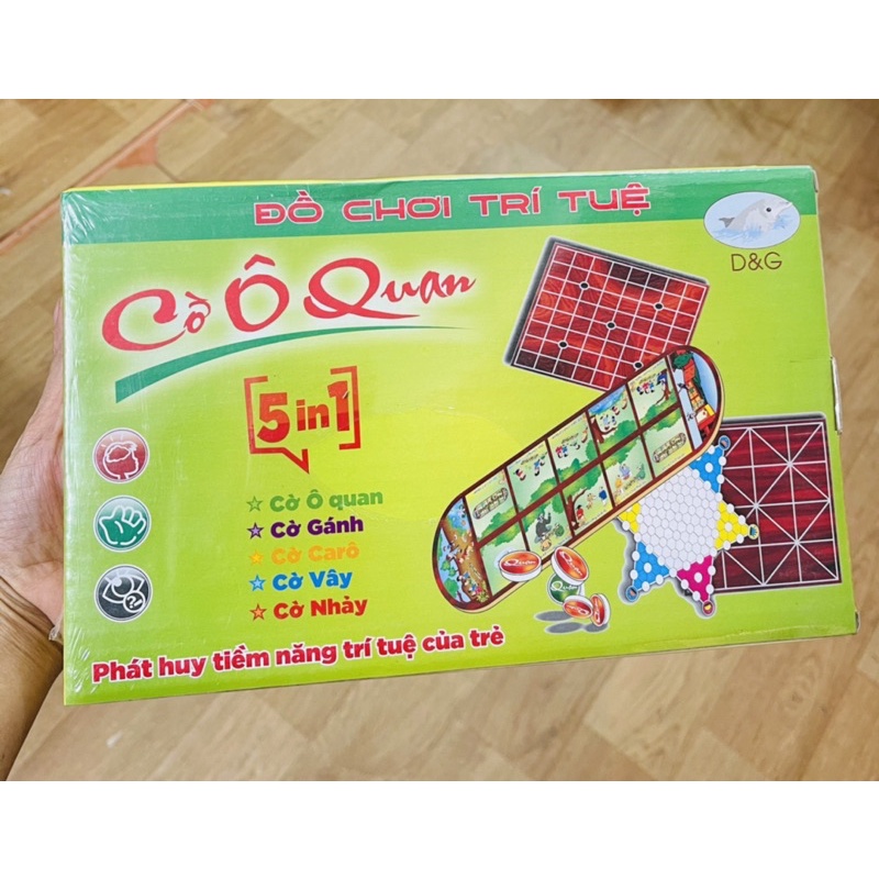 Bộ cờ chơi 5 trong 1 : ô ăn quan , cờ vây ,cờ nhảy,cờ caro,cờ ghánh