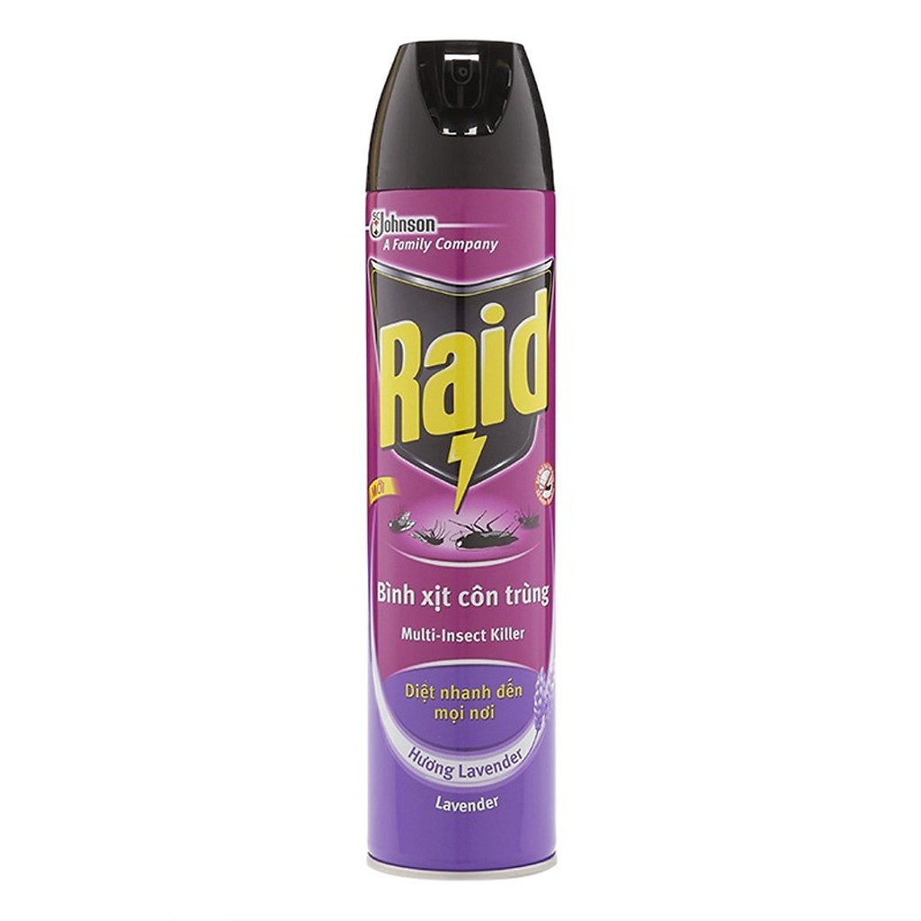 Xịt Côn Trùng Raid Hương Lavender (600ml)