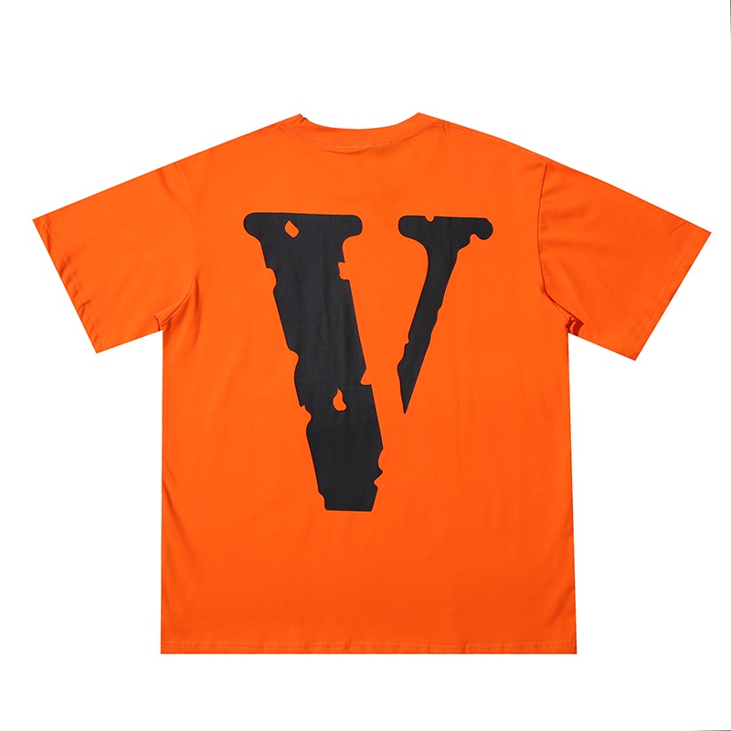 Áo Thun Cotton Tay Ngắn In Chữ V Vlone Kiểu Cổ Điển Thời Trang Mùa Hè Cho Cặp Đôi