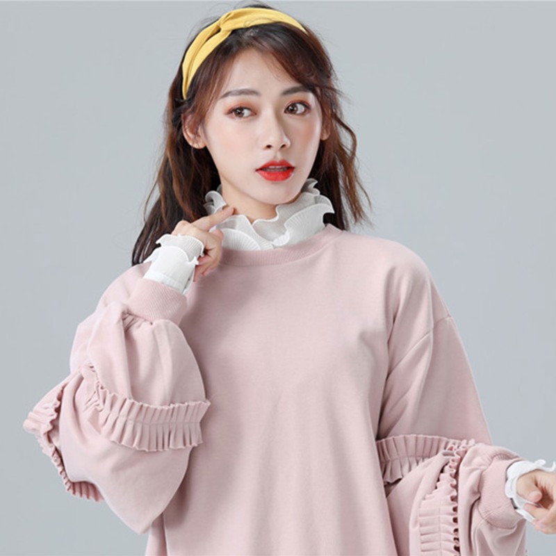 Cổ Áo Sơ Mi Giả Hai Lớp Chất Liệu Chiffon Thời Trang Nữ