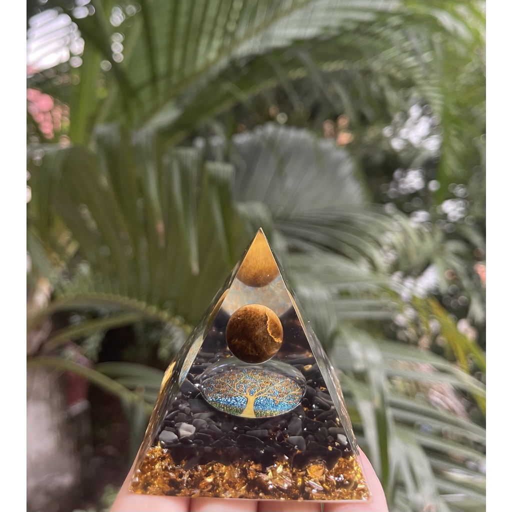 Đá thanh tẩy kim tự tháp chakra 7 đá