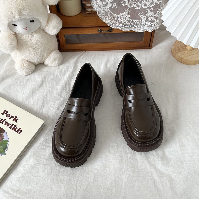 [ORDER 7-15ngày] Giày OXFORD Lolita BASSIC bóng màu đen nâu cafe cao 4CM