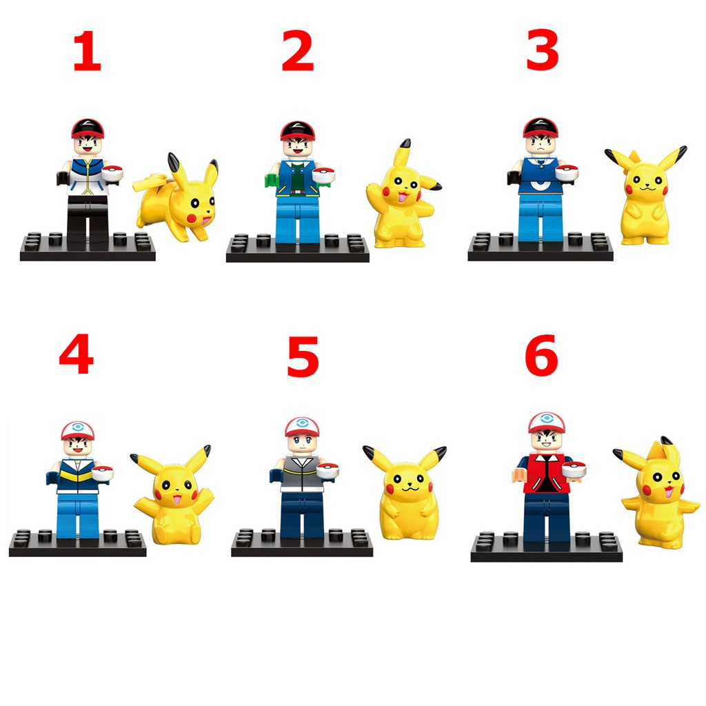 Minifigures Các Mẫu Nhân Vật Người Chơi Và Pikachu Xinh Xắn