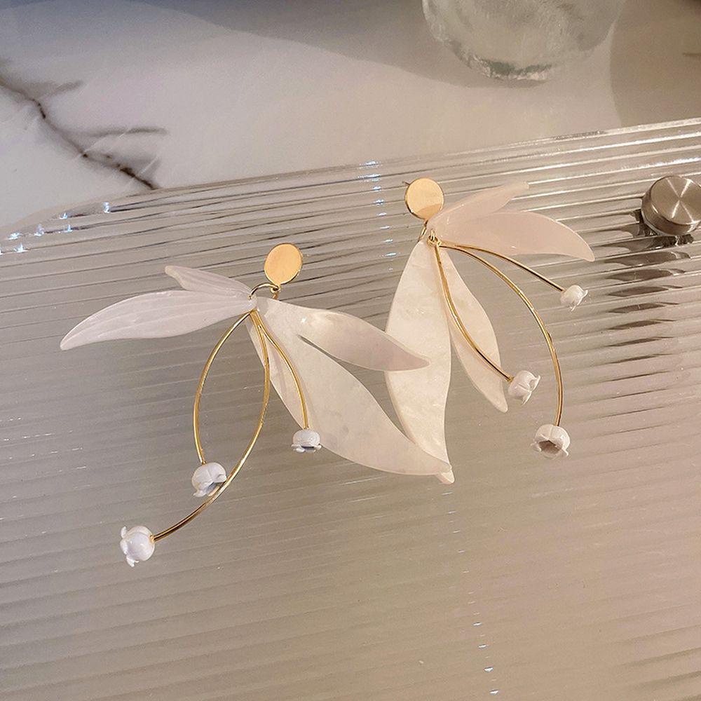 Bông Tai Dáng Dài Hình Chiếc Lá Phối Tua Rua Thời Trang Cho Nữ VANES1