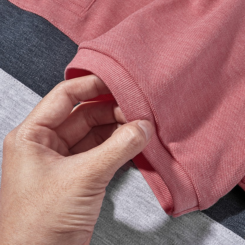 Áo polo nam HUSSIO phối sọc thêu logo trẻ trung | BigBuy360 - bigbuy360.vn