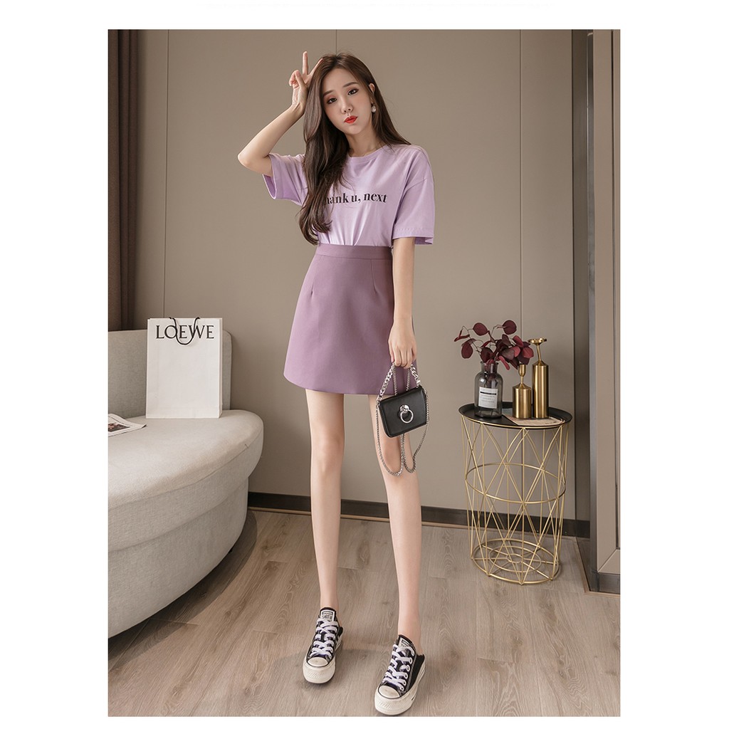 Chân váy Lưng Cao Hàn Quốc Ngắn Chữ A Cao Cấp Ulzzang Ôm Body Đẹp Công Sở 3 Màu Trắng Đen Tím SANMAY CV002 | BigBuy360 - bigbuy360.vn