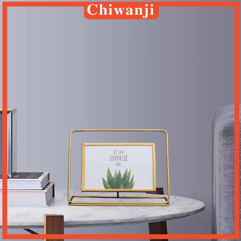 [Chiwanji] Khung Ảnh Bằng Kính Nén Kim Loại Nổi Có Chân Đứng Ngang Hoặc Dọc Để Bàn Số Thẻ