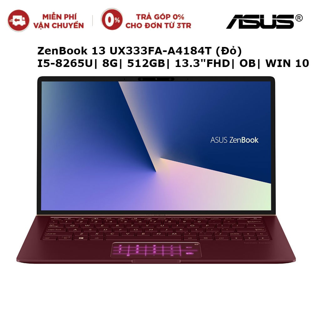Laptop ASUS ZenBook 13 UX333FA-A4184T Đỏ I5-8265U| 8G| 512GB| 13.3"FHD|...