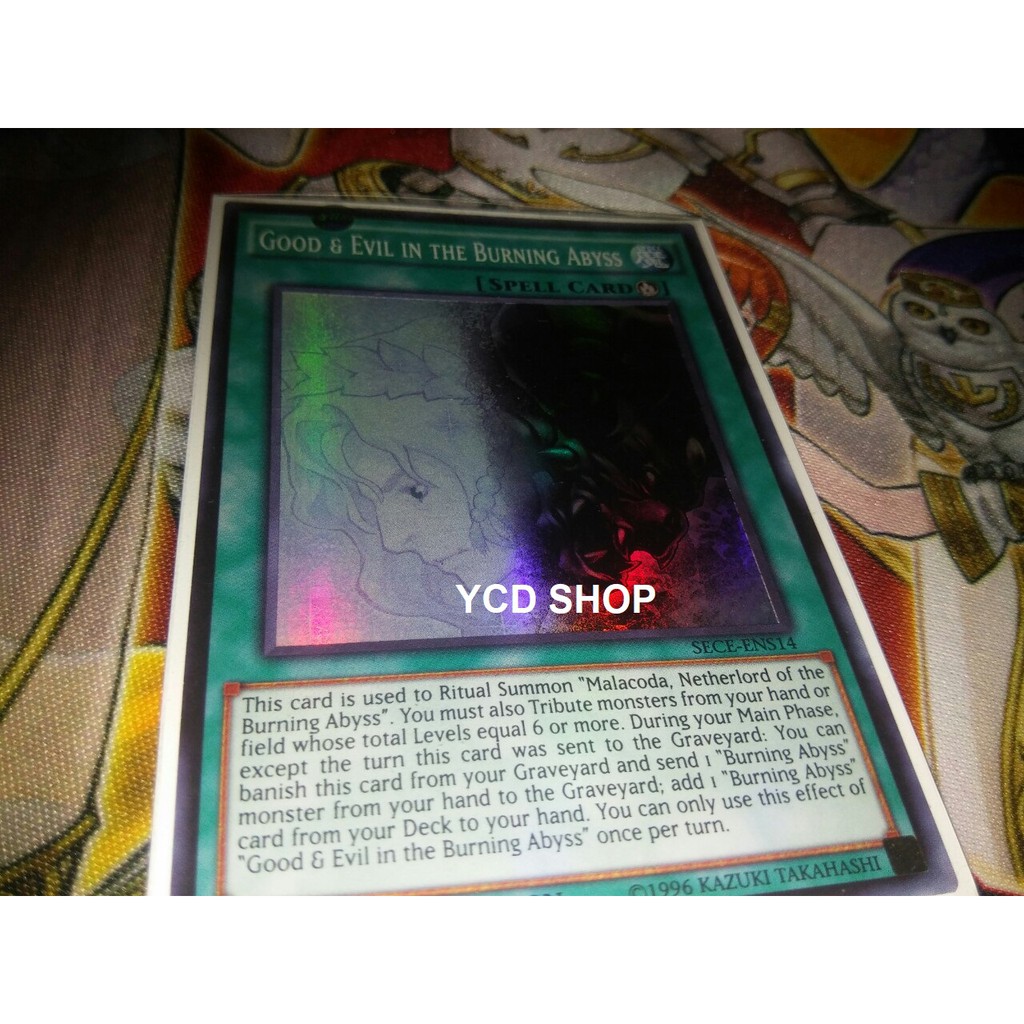 Thẻ bài yugioh chính hãng Good & Evil In The Burning Abyss – Super Rare