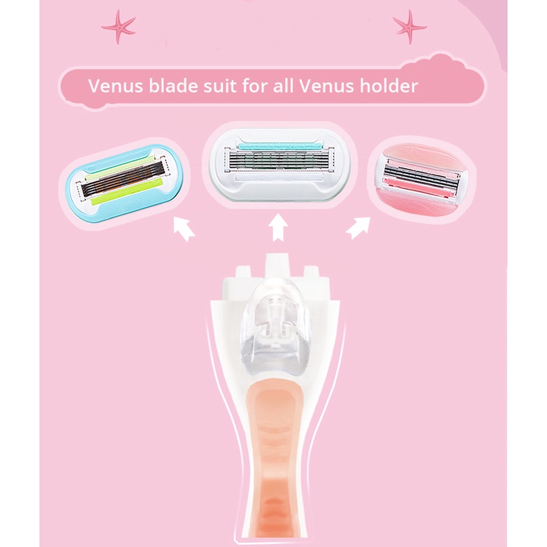 Dao cạo râu/ Lưỡi dao cạo GILLETTE cầm tay sử dụng an toàn chống kích ứng thời trang tiện lợi dành cho nữ