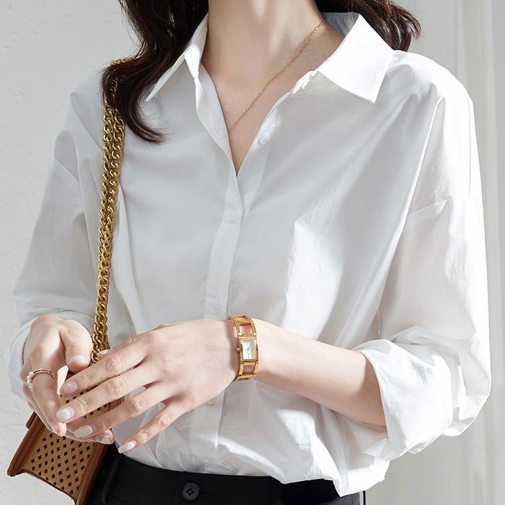 Áo sơ mi form rộng oversize tay dài vải kate nhiều màu sắc phù hợp &lt;=75kg CRA007