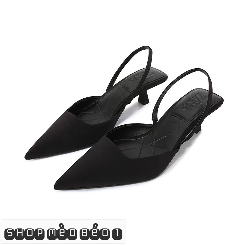 Sandal zara mũi nhọn gót nhú xuất dư fullbox
