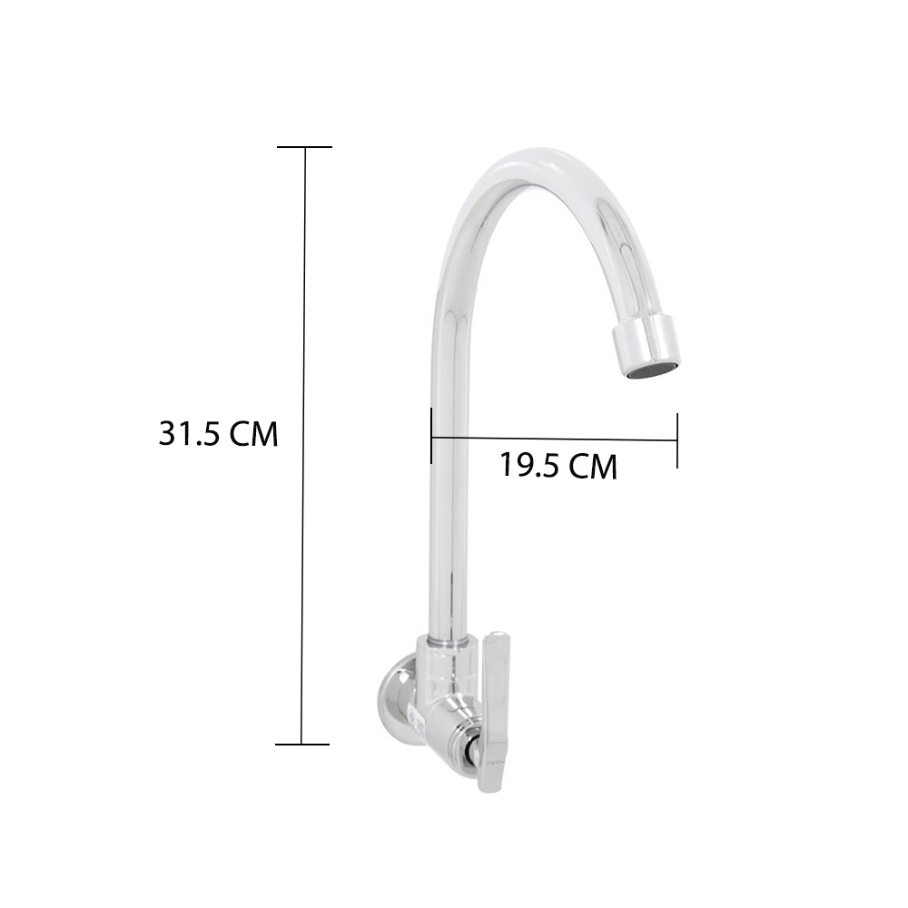 HomeBase MOYA Vòi rửa chén PN-81C11 bằng crom 6x22x35 màu bạc