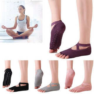 Vớ Ngắn Hở Ngón Bằng Cotton Silicone Chống Trượt Thoáng Khí Tập Yoga