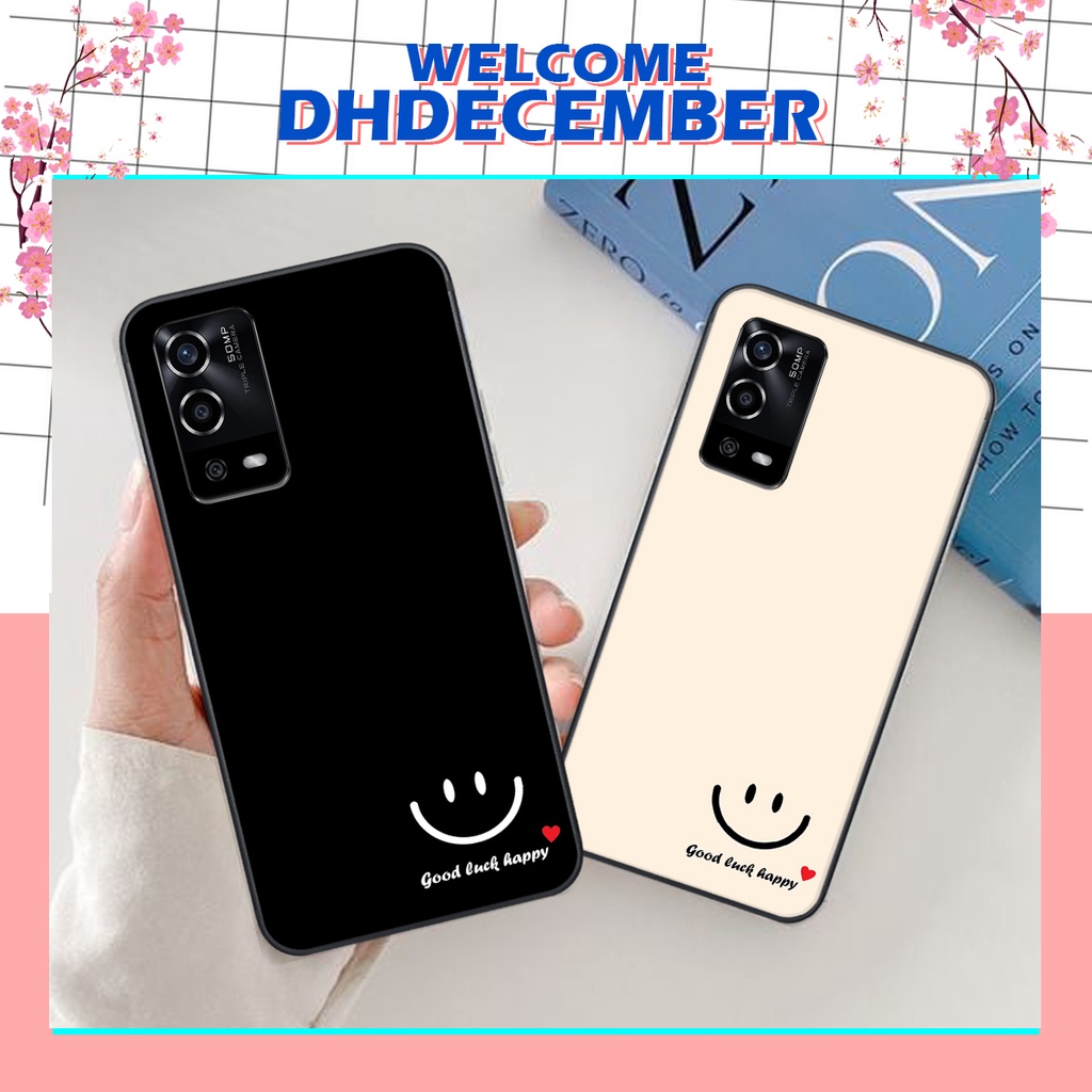 Ốp lưng Oppo A55 in hình nice ,good luck happy ốp xinh viền dẻo đẹp chất