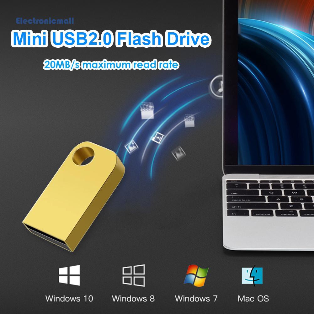 ElectronicMall01 Mini USB 2.0 Flash Drive Metal Pendrive U Disk Memory Stick 4/8/16/32/64/128GB