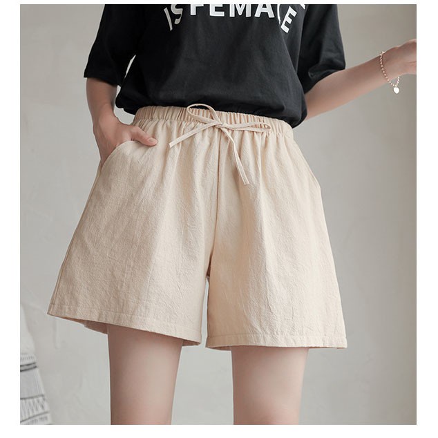 Quần đùi đũi 💖Quần short nữ freesize vải cạp chun ống rộng | BigBuy360 - bigbuy360.vn