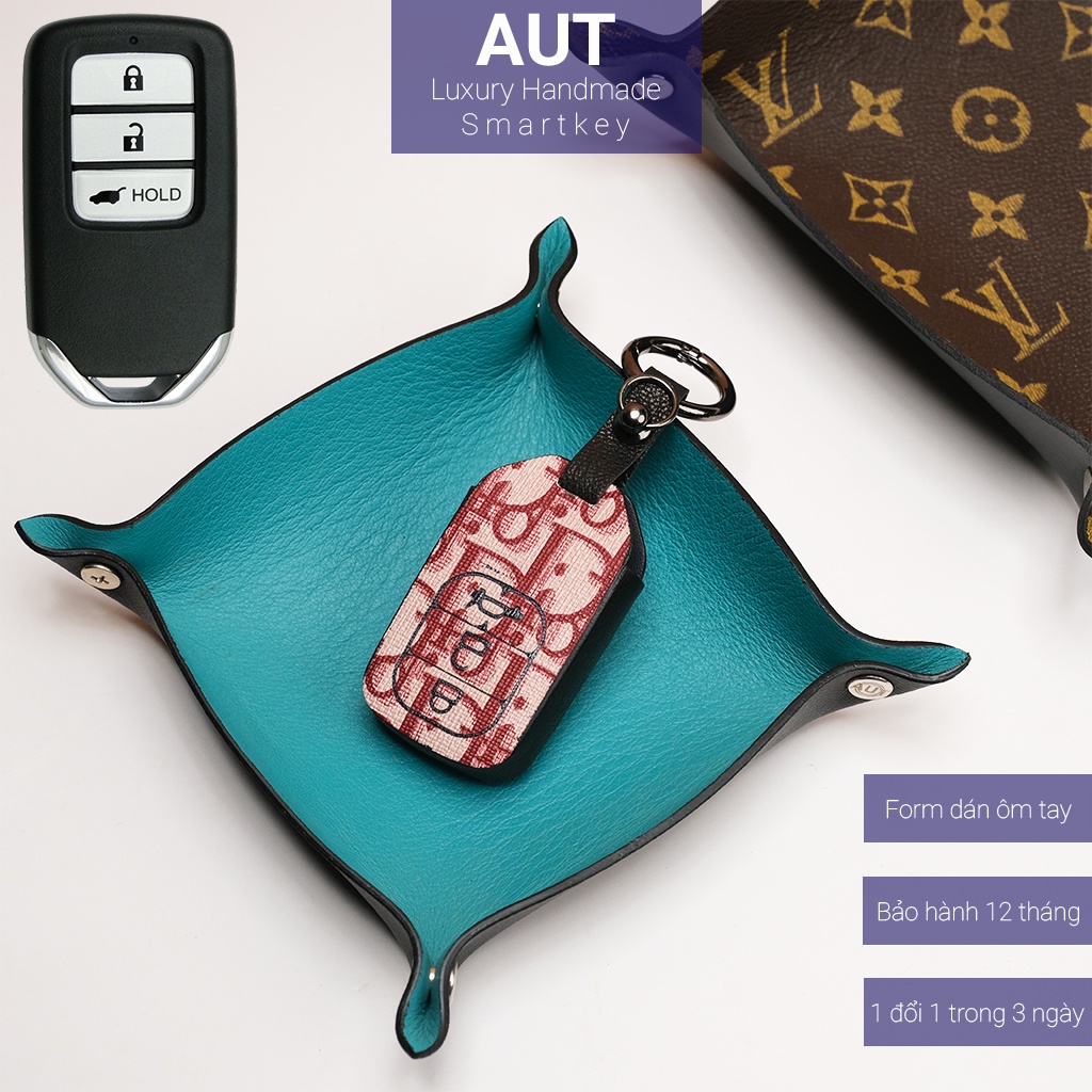 Ốp da chìa khóa ô tô Honda Crv City Civic 3 nút bấm Dior handmade H3 AD
