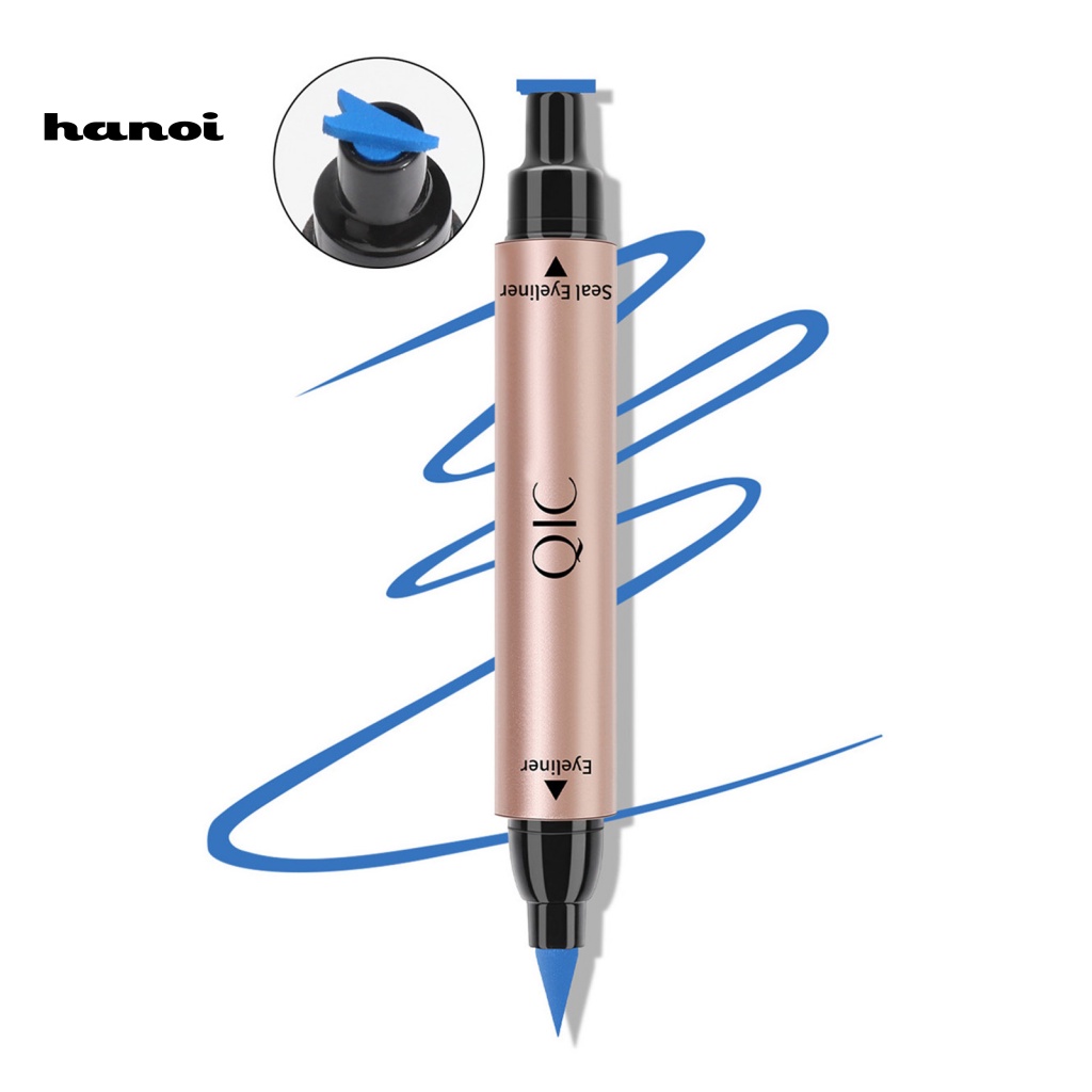 Bút Kẻ Mắt Hai Đầu Có Đầu Tem In Hình Đuôi Mắt Trang Điểm Chuyên Nghiệp