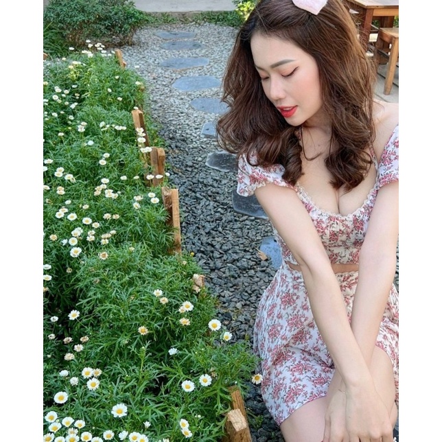 ĐẦM HOA VIỀN REN CUTOUT